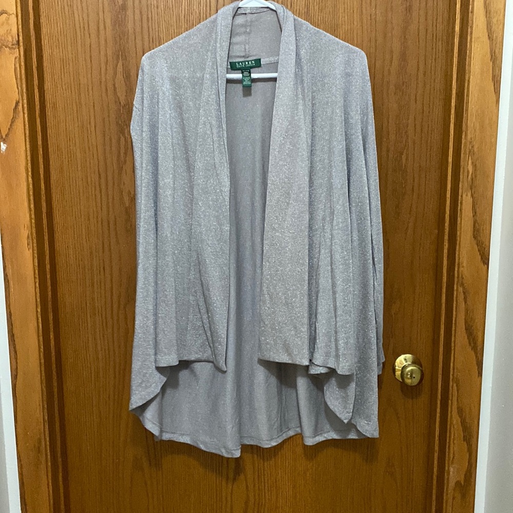 Shimmery Silver Ralph Lauren cardigan